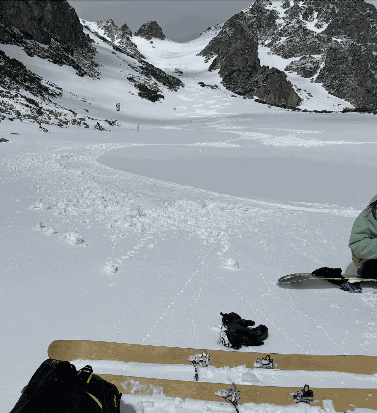 Strbskie Pleso - Solisko, Centralny żleb na skiturach