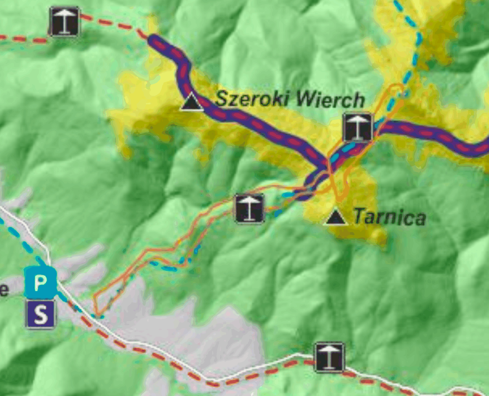 Korytarze skiturowe na Tarnicy